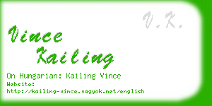 vince kailing business card